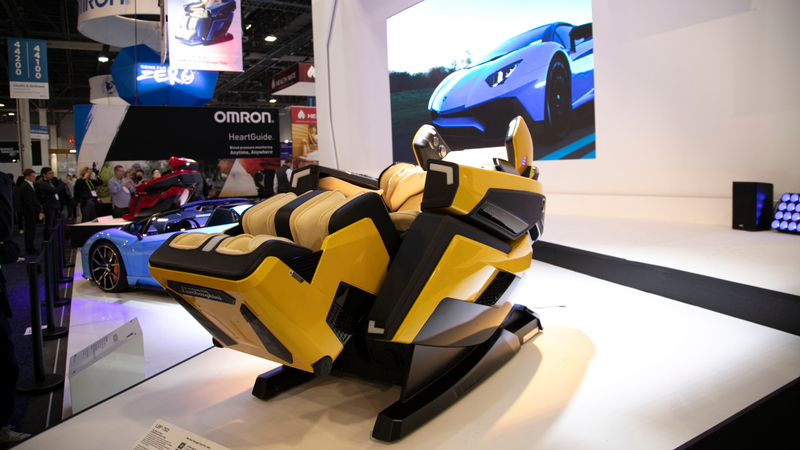 Illustration for article titled Sitting in This Lamborghini Massage Chair Was Like Having Bad Sex With Optimus Prime